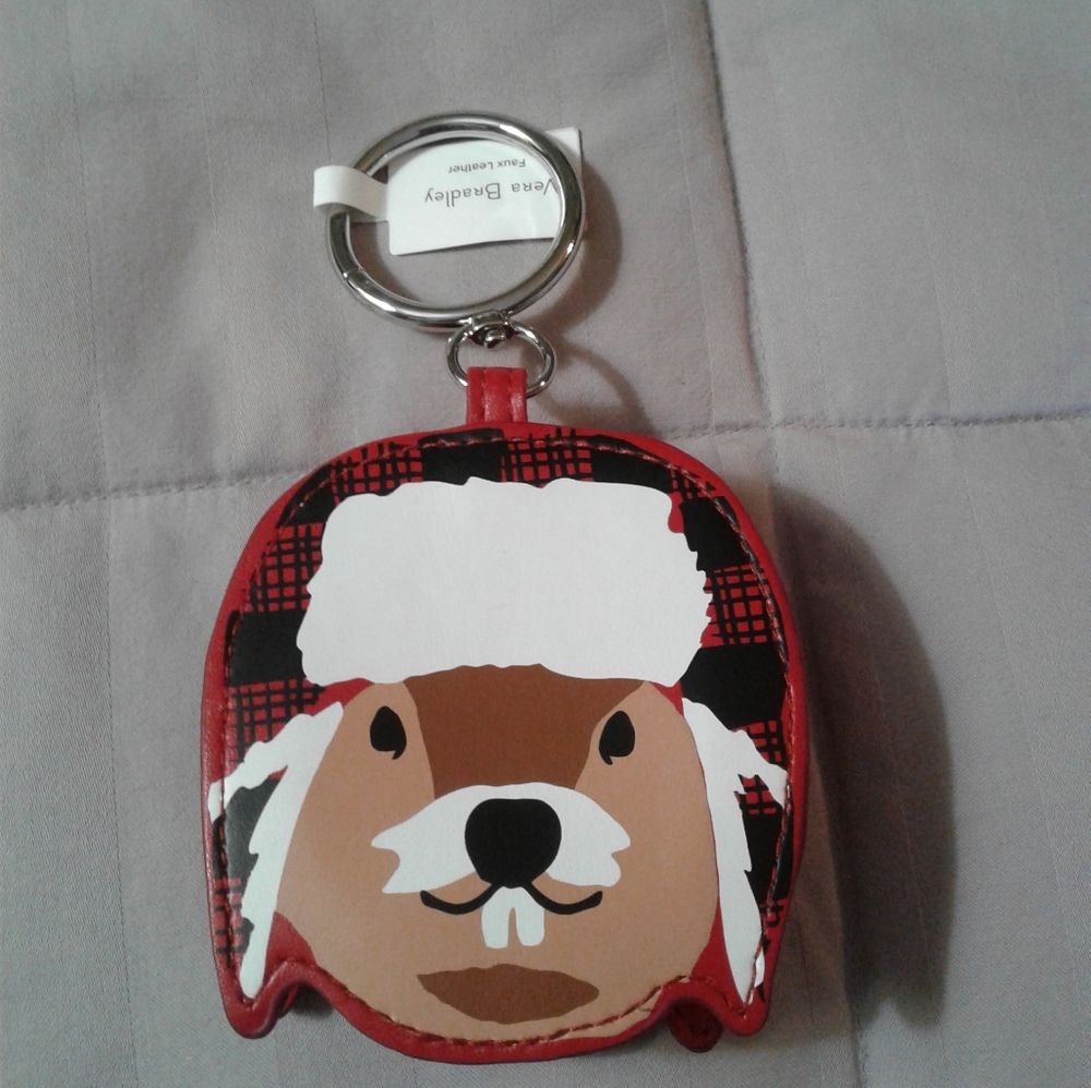 Vera Bradley Air Pod Bag Charm Merry Mischief Snow Day